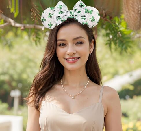 1PK Dog Mouse Ears عصابة رأس للنساء في مخملية الشعر القوس القوس للمستخدمين اللطيفات - متسللة الترتر أشرطة الشعر مع إكسسوارات Essencial كبيرة للماوس للرحلة (الأذنين الصفراء) in Kuwait