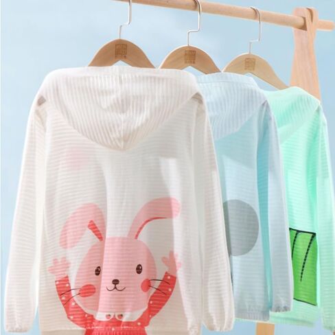 Toddler Sun UV Protection Cartoon Hoodie Kids Sunscreen Lightweight Jacket Outwear For Summer in Saudi Arabia