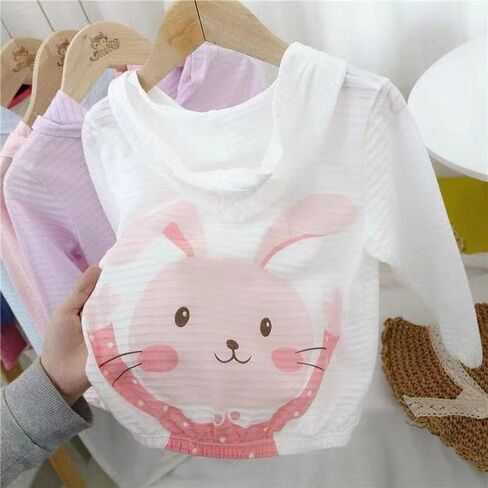 Toddler Sun UV Protection Cartoon Hoodie Kids Sunscreen Lightweight Jacket Outwear For Summer in Saudi Arabia