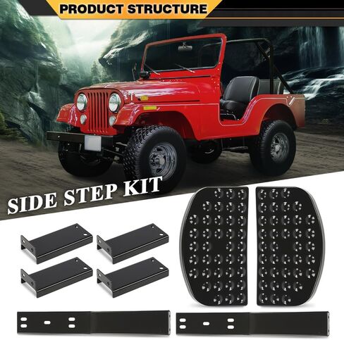 مجموعة الخطوة الجانبية إنتاج جديد متوافق مع Willys CJ2A CJ3A CJ3B M38 CJ5 Jeeps in Kuwait