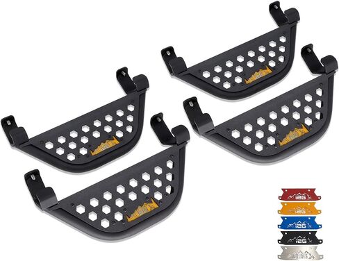 IAG V1 EZ-Step for Ford Bronco 2021+ with rockrails (4 Door, Orange Logo Plate, 2 Pair) (Does not fit Raptor or Sport) in Saudi Arabia