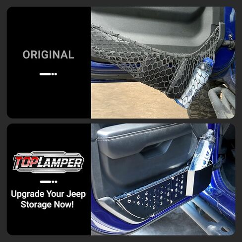 تخزين جيب الباب الأمامي المعدني متوافق مع Jeep Wrangler JL JLU 4XE 2018-2025 Gladiator JT 2020-2025 ، إكسسوارات تخزين جيوب الأبواب الجانبية-2pcs in Kuwait