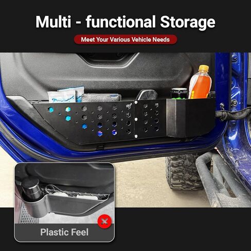 تخزين جيب الباب الأمامي المعدني متوافق مع Jeep Wrangler JL JLU 4XE 2018-2025 Gladiator JT 2020-2025 ، إكسسوارات تخزين جيوب الأبواب الجانبية-2pcs in Kuwait