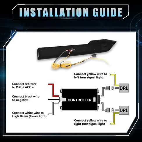 2 PCS Sequential Switchback LED Front Side Marker Headlight Daytime Running Light for Toyo-ta Tacoma 2001 2002 2003 2004 Replacement Front Bumper White Daytime Running Lamp Amber Full Led Light in Kuwait