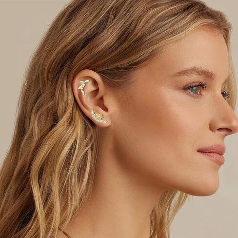 8pcs أقراط غضروف ذهبية للنساء 16G Hypoallergenic من الفولاذ المقاوم للصدأ اللولب الثابتة مجوهرات CZ زهرة الأفعى القمر tragus percing المجوهرات daith conch in Kuwait