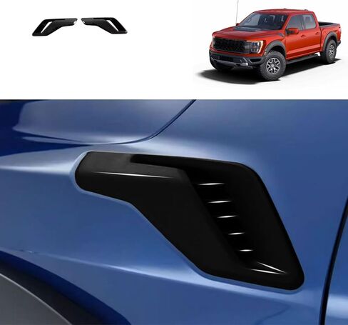 إكسسوارات السيارات متوافقة مع Ford F150 F-150 Raptor 2024 2023 2022 2021 Fender Side Vent Cover Trim Fender Fender Side Decoration ABS 2PC (نمط ألياف الكربون) in Kuwait