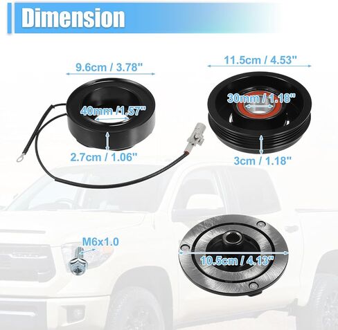 X AUTOHAUX 1 Set AC Compressor Clutch Replacement for Toyota Tundra 6Cyl 3.4L 2000-2004 in Saudi Arabia