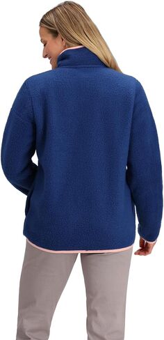 Obermeyer Boulder Fleece Women’s Top - Polyester Fabric - Double-sided Brushed Fleece - Handwarmer Pockets Fresh Sprigs LG One Size in Saudi Arabia