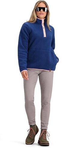 Obermeyer Boulder Fleece Women’s Top - Polyester Fabric - Double-sided Brushed Fleece - Handwarmer Pockets Fresh Sprigs LG One Size in Saudi Arabia