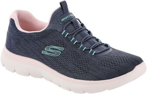 Skechers Women's Summits Fun Flare Sneaker, Navy/Multi=NVMT, 7 Wide in Saudi Arabia