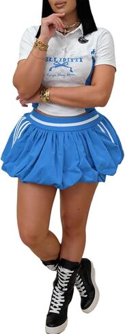 مجموعتين للنساء الصيف غير الرسمي القصيرة القصيرة محصول تنس تنس تنورة مجموعة skort in Kuwait