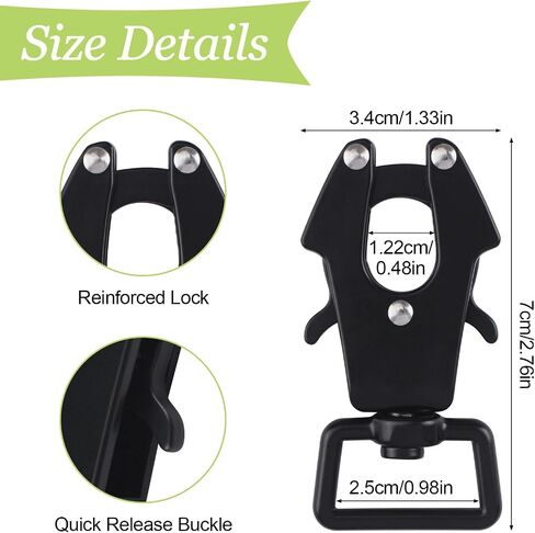 Frog Clip, 2PCS Space Aluminum Locking Dog Leash Buckle with Weight Capacity of 770lbs Heavy-Duty Quick Release Buckle Rust Resistant Dog Leash Clasp 360 Degree Swivel Clip (15mm Round Ring) in Saudi Arabia