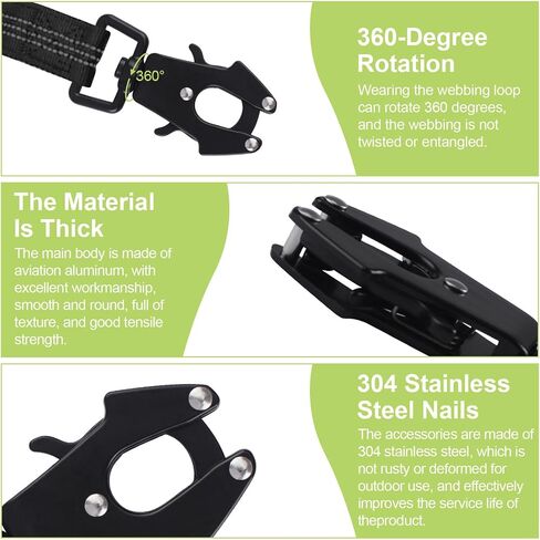 Frog Clip, 2PCS Space Aluminum Locking Dog Leash Buckle with Weight Capacity of 770lbs Heavy-Duty Quick Release Buckle Rust Resistant Dog Leash Clasp 360 Degree Swivel Clip (15mm Round Ring) in Saudi Arabia