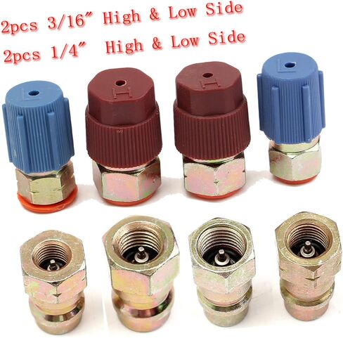 Garneck 8pcs Charging Adapter Kit Quick Disconnect Fittings with Caps Port Connectors for Car Recharge with Plating in Saudi Arabia