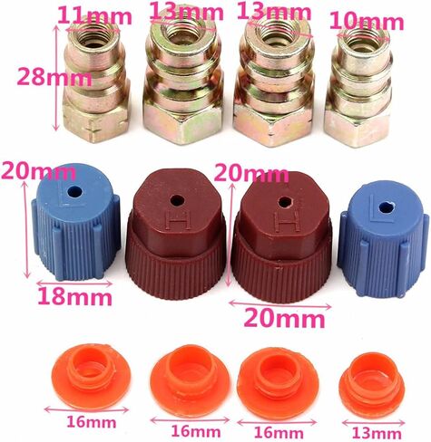 Garneck 8pcs Charging Adapter Kit Quick Disconnect Fittings with Caps Port Connectors for Car Recharge with Plating in Saudi Arabia