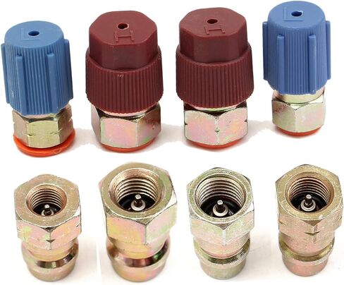 Garneck 8pcs Charging Adapter Kit Quick Disconnect Fittings with Caps Port Connectors for Car Recharge with Plating in Saudi Arabia