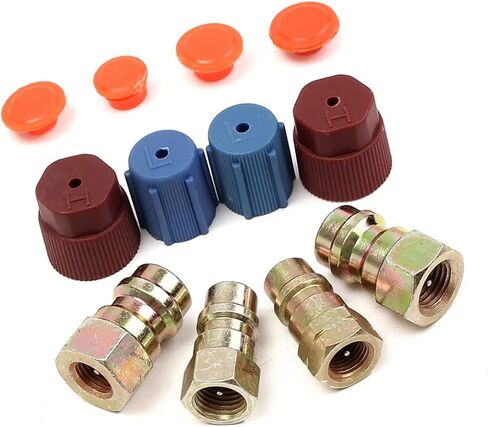 Garneck 8pcs Charging Adapter Kit Quick Disconnect Fittings with Caps Port Connectors for Car Recharge with Plating in Saudi Arabia