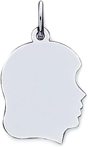 Jewelry Affairs 14K White Gold Head Silhouette Charm in Saudi Arabia