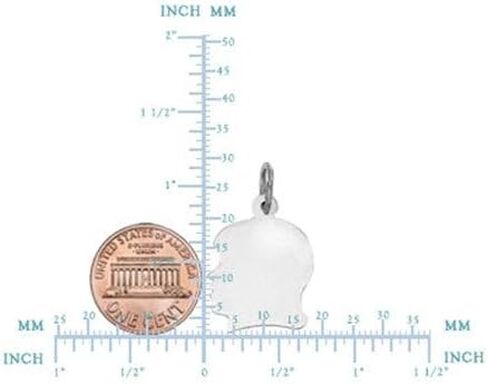 Jewelry Affairs 14K White Gold Head Silhouette Charm in Saudi Arabia