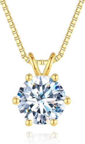 S925 Sterling Silver 1 Carat Diamond Necklace for Women, D Color VVS1 Clarity, 18" Chain, Timeless Gift for Women on Christmas in Saudi Arabia
