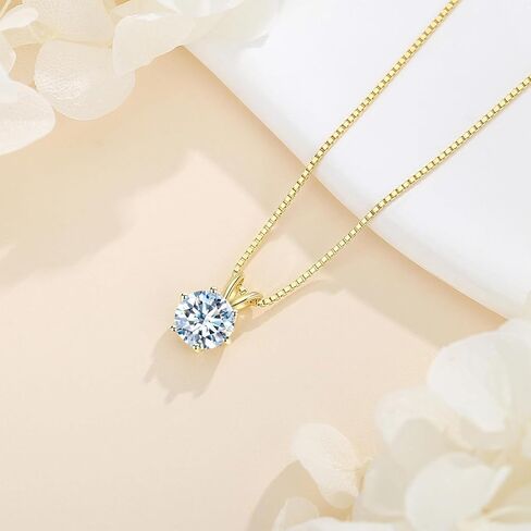 S925 Sterling Silver 1 Carat Diamond Necklace for Women, D Color VVS1 Clarity, 18" Chain, Timeless Gift for Women on Christmas in Saudi Arabia