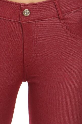 YELETE Women's Basic Solid Color Cotton Blend Capri Jeggings in Saudi Arabia