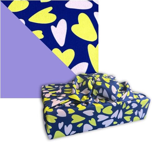 SHIKIWRAP Reusable Furoshiki Cloth Gift Wrap, 28" Square Sheet for Medium to Larger Gifts, Sustainable Living and Special Occasions (Vintage Christmas Shapes/Snow) in Kuwait