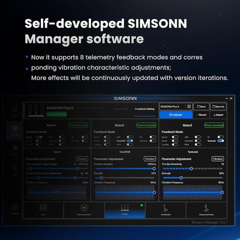 SIMSONN Plus X Pedals Sim Racing Pedals PC Racing Simulator Load Cell HE Hydraulic Pedals Support Haptic Reactor (Black P3-H3-Plate) in Kuwait