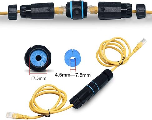 2 PCS Gigabit RJ45 Coupler, Ethernet Extender Connector in Line Coupler for Cat8/Cat7/Cat6/Cat5e/Cat5 Ethernet Cable Extender Adapter Female to Female (Black) in Saudi Arabia