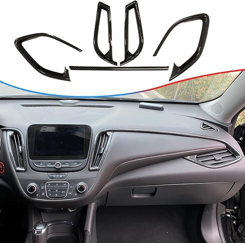 Dashboard AC Air Vent Outlet Trim ، 5pcs لـ Chevrolet Malibu 2016 2017 2018 2019 2020 2021 2022 2023 2024 - ABS Carbon Liber Grain Sport Trim Exclists Comple in Saudi Arabia