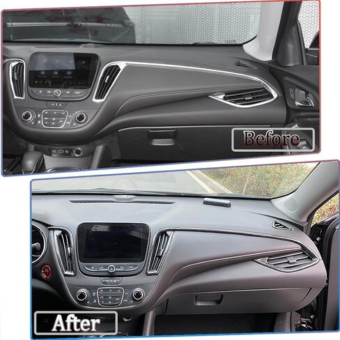 Dashboard AC Air Vent Outlet Trim ، 5pcs لـ Chevrolet Malibu 2016 2017 2018 2019 2020 2021 2022 2023 2024 - ABS Carbon Liber Grain Sport Trim Exclists Comple in Saudi Arabia