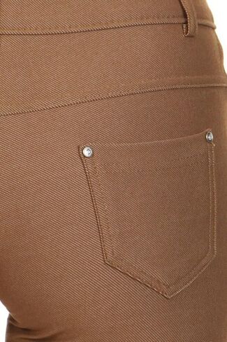 YELETE Women's Basic Solid Color Cotton Blend Capri Jeggings in Saudi Arabia
