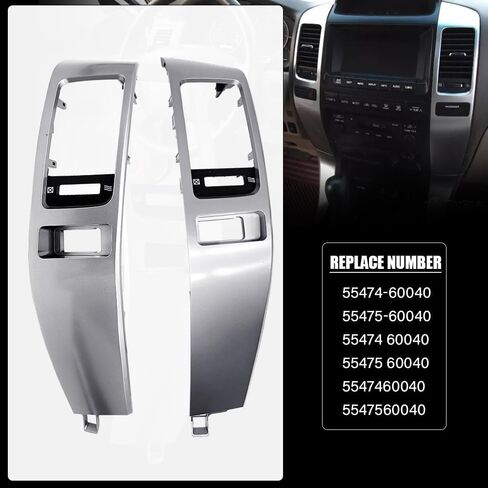 MADAT Air Vent Panel Fit for Toyota Land Cruiser Proda 120 Lexus GX470 2003-2009 Dash Center Air Conditioner Vent Outlet Trim Replace 55474-60040 2Pcs in Saudi Arabia