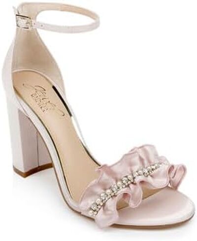 Jewel Badgley Mischka Deva Ruffle High Block Heel in Saudi Arabia