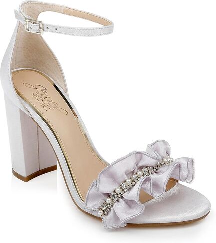 Jewel Badgley Mischka Deva Ruffle High Block Heel in Saudi Arabia