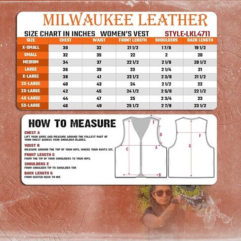 Milwaukee Leather LKL4711 Women's Black Premium Leather Motorcycle Vest with Side Lace Adjustment - X-Large in Saudi Arabia