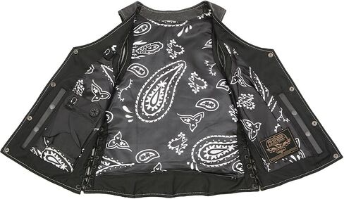 Milwaukee Leather LKL4711 Women's Black Premium Leather Motorcycle Vest with Side Lace Adjustment - X-Large in Saudi Arabia