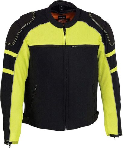 Milwaukee Leather MPM1793 Black Armored Mesh Motorcycle Jacket for Men - All Season Biker Jacket in Saudi Arabia