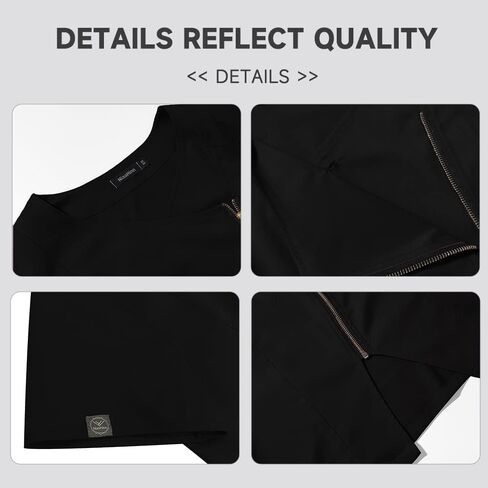 niaahinn Scrubs Top V-Neck with Zipper for Women Originals Women's Mecical Uniform Top in Saudi Arabia