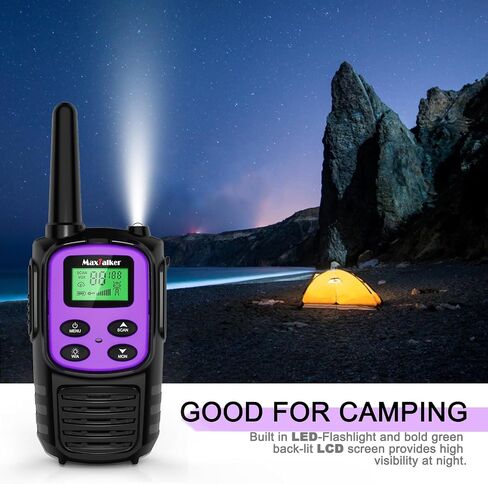 Walkie Talkies for Adults 2 Pack Long Range Rechargeable 2 Way Radios, Hiking Accessories Camping Gear Xmas Gift for Kids with 22 FRS Channel Radios, Lamp,VOX,Li-ion Battery,NOAA in Kuwait