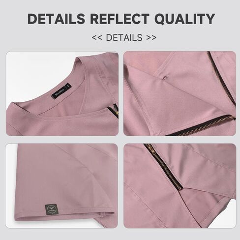 niaahinn Scrubs Top V-Neck with Zipper for Women Originals Women's Mecical Uniform Top in Saudi Arabia
