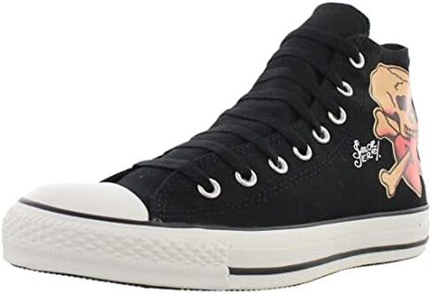 حذاء رياضي Chuck Taylor All Star Ox منخفض من الأعلى كلاسيكي للجنسين من Converse MY VAN IS ON FIRE WHITE BLACK - 10.5 B(M) US Women / 8.5 D(M) US Men in Kuwait