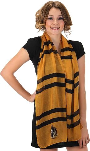 Hogwarts Hufflepuff Lightweight Scarf - Polyester with Hufflepuff Crest, Officially Licensed in Saudi Arabia