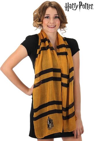 Hogwarts Hufflepuff Lightweight Scarf - Polyester with Hufflepuff Crest, Officially Licensed in Saudi Arabia