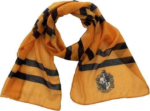 Hogwarts Hufflepuff Lightweight Scarf - Polyester with Hufflepuff Crest, Officially Licensed in Saudi Arabia