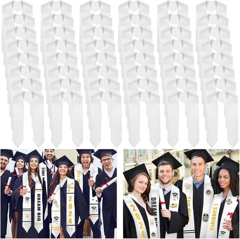 50 Pieces Plain Graduation Stole Sash Blank Satin Honor Stoles Unisex Adult Graduation Scarf for Men Women in Saudi Arabia
