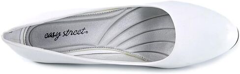 Easy Street Womens Fabulous Almond Toe Slip On Pumps White 9.5 Medium (B,M) in Saudi Arabia