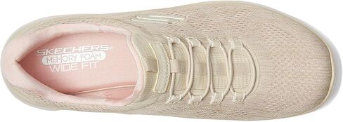 Skechers Women's Summits Fun Flare Sneaker, Taupe/Pink=TPPK, 9 Wide in Saudi Arabia