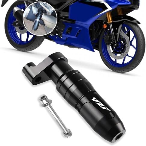 For YZF R9 YZF R3 YZF R125 2025 muffler protector exhaust slider frame protector anti-collision pad anti-fall protection pad yzfr9 yzfr3 yzfr125 2018-2025 motorcycle accessories (Black) in Saudi Arabia