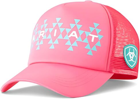 ARIAT Youth Girls Southwestern Logo Band Hat Bonytail Hat ، Hot Pink ، مقاس واحد in Saudi Arabia
